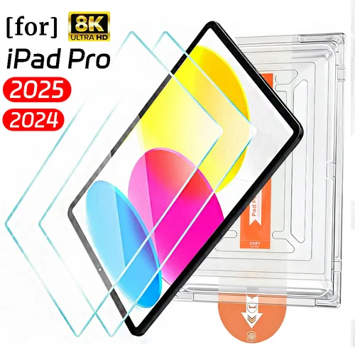 Para IPad 11 pulgadas 13 pulgadas Protector de pantalla fácil de instalar películas protectoras de vidrio templado antiarañazos para IPad 11 pulgadas 2025 2024