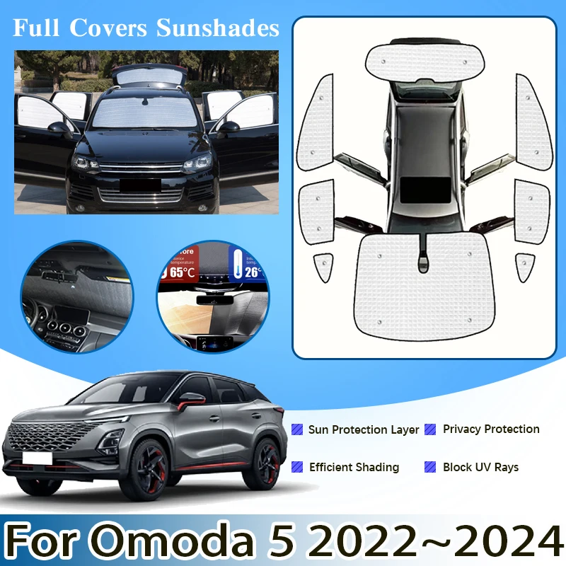 

For Chery Omoda 5 2022 2023 2024 Chirey C5 Car Windshield Visors Full Window Sun Protection Anti-UV Shaby Sunshades Accessories