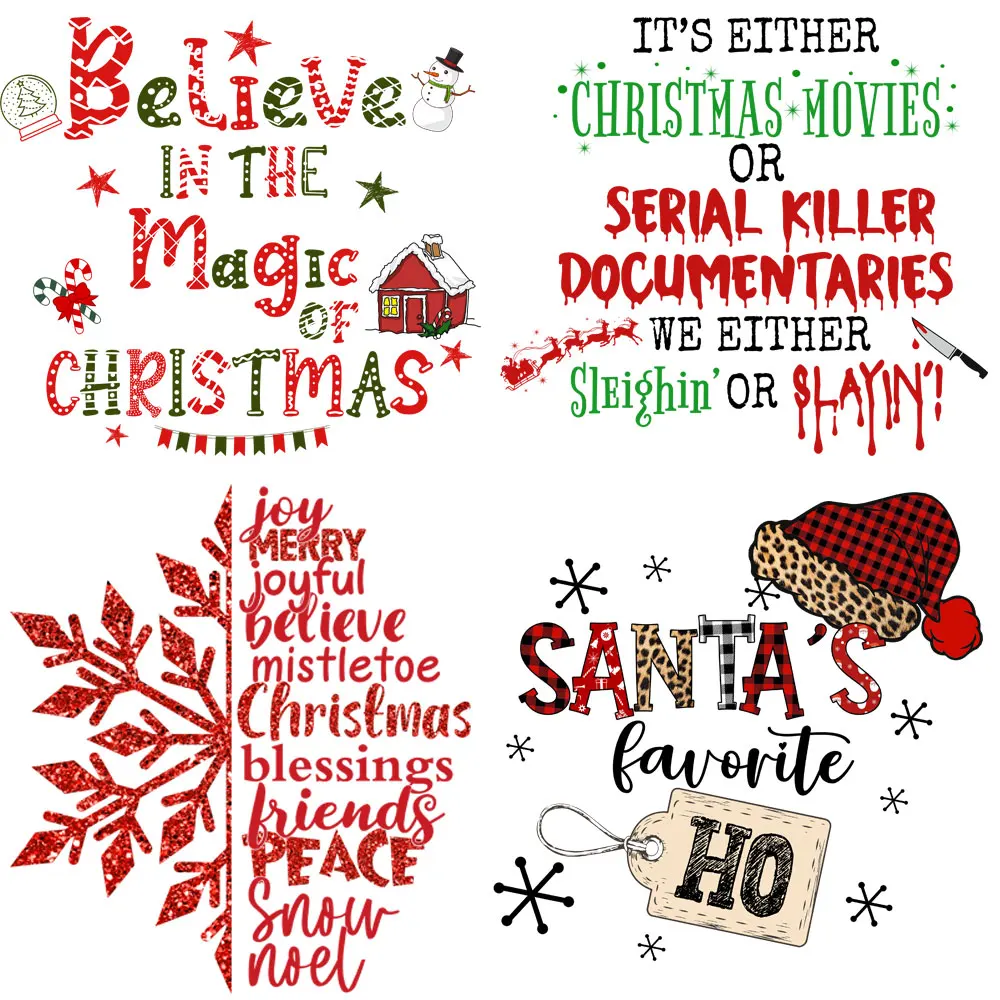 Christmas Patches Children\'s Clothing Applique Christmas Iron on Transfer Terrible Rabbit Heat Transfer Stickers for T Shirt