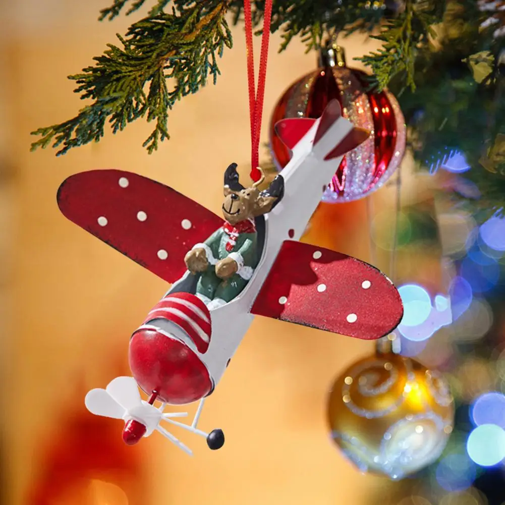 

Durable Wrought Iron Ornament Festive Hot Air Balloon Christmas Ornaments Wrought Iron Pendant Decorations for Home Tree Hanging