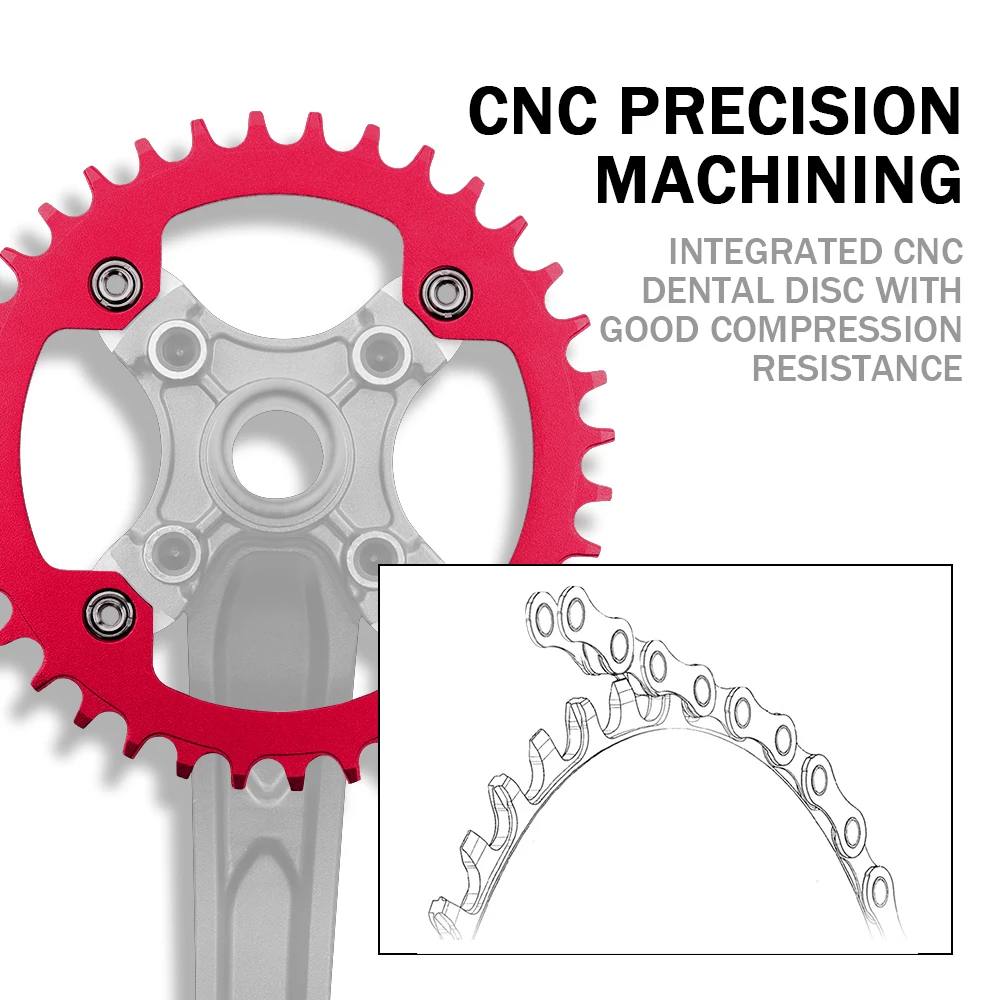 ALLTOO Bike Bicycle Part Chainwheels Chainring Crankset Bafang BCD104 Positive/Negative Single Disc AM/XC 32T/34T/36T/38T view 4