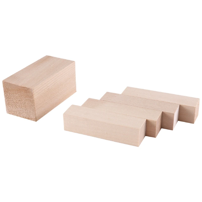 5 Pcs Carving Wood Blocks Whittling Wood Blocks Basswood Carving Blocks Unfinished Soft Wood Set For Carving Beginners