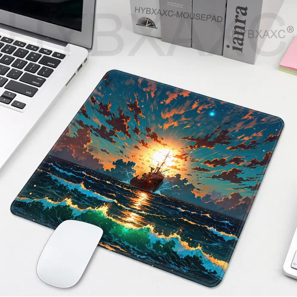 Anime Scenery Mouse Pad 45X40 Large Square Computer Office Game Table Mats Rubber Anti-slip Mousepad 30x25 Small Decor Desk Pads