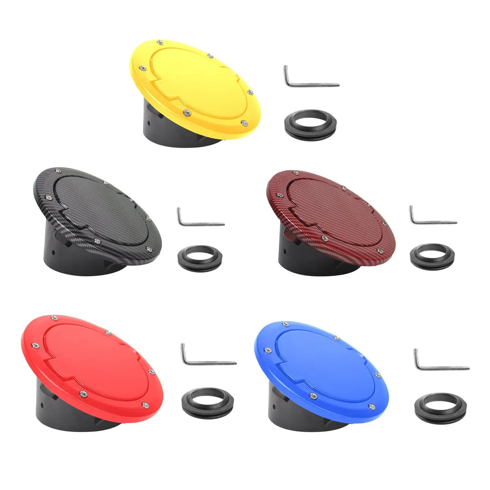 Professional Gas Cap Cover Metal Fuel Filler Door Replacement Compatible with Jeep Wrangler - view 3