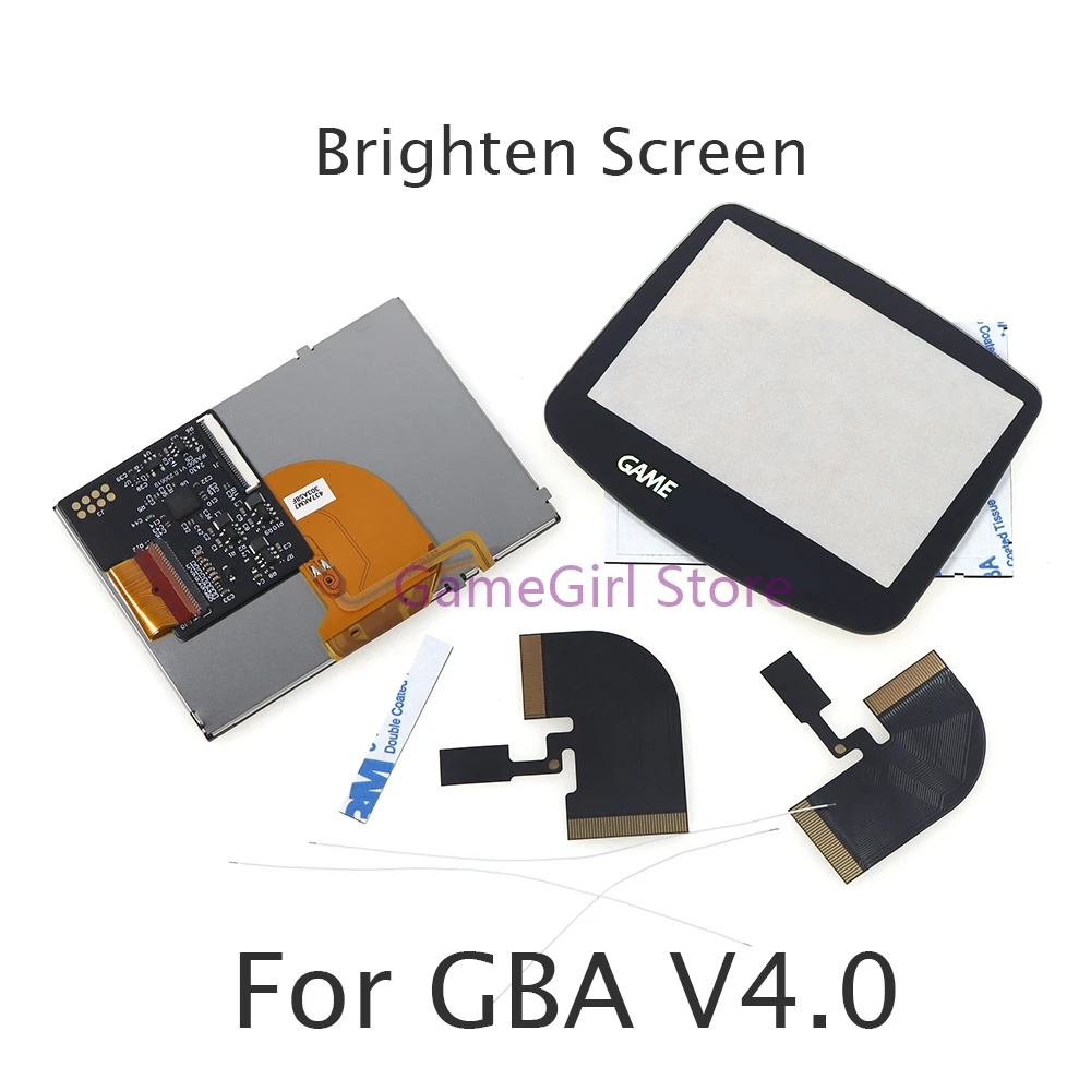 

1Set For Gameboy Advance GBA V4.0 Console Replacement Highlight Backlight IPS Screen Brighten LCD Display Screen