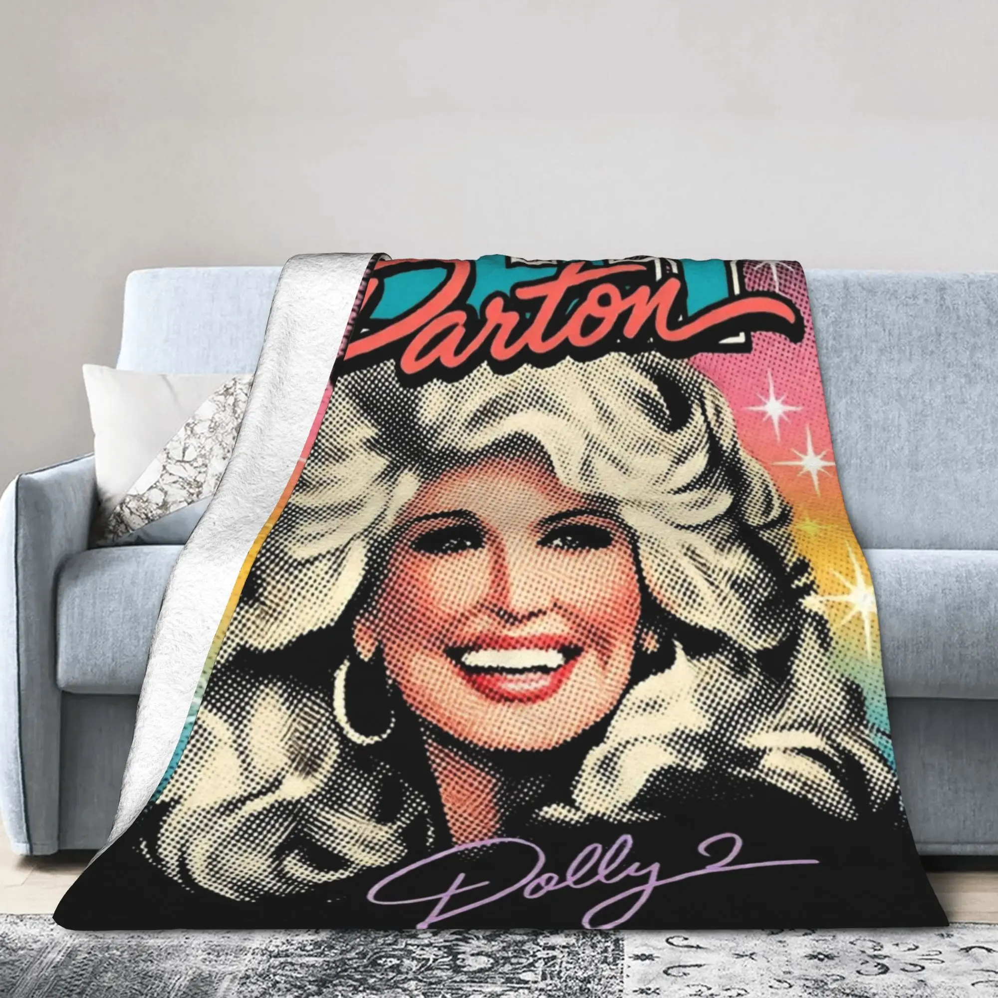 Dolly Parton Memorial RIP Knitted Blanket  Wool Throw Blankets Bedding Couch Decoration Ultra-Soft Warm Bedspreads
