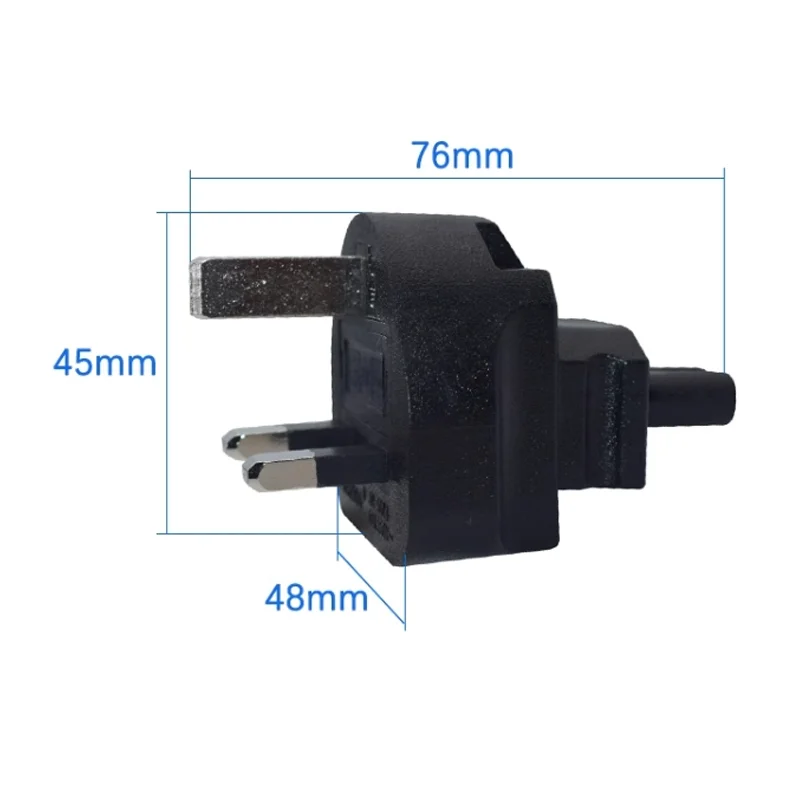 ブラックフューズ英国オス - IEC320 C7 メス電源アダプタプラグ英国香港シンガポール 3 プロング - 8 タイプメス電源コネクタ