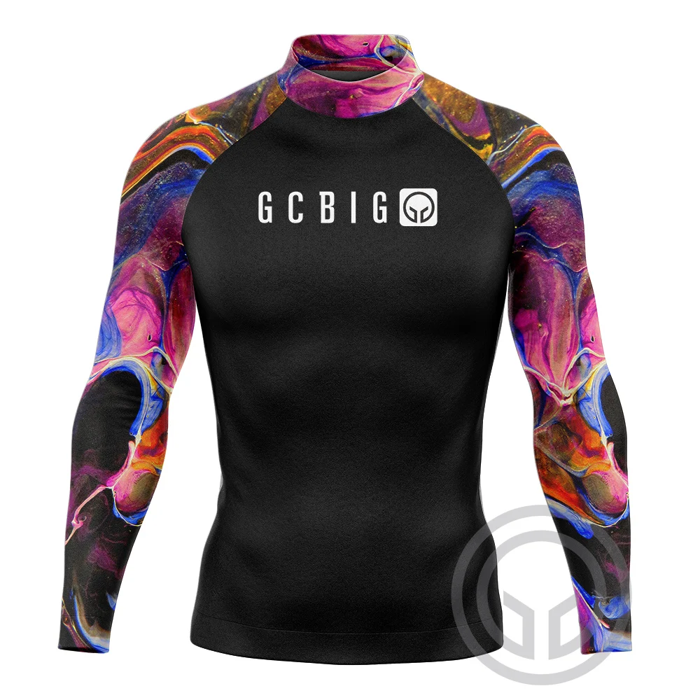 Vêtements de surf à manches longues pour hommes, vêtements de natation solaire UV, t-shirt serré, ensembles de gymnastique, peaux de protection contre les éruptions cutanées, surf, plongée trempée, été 2023