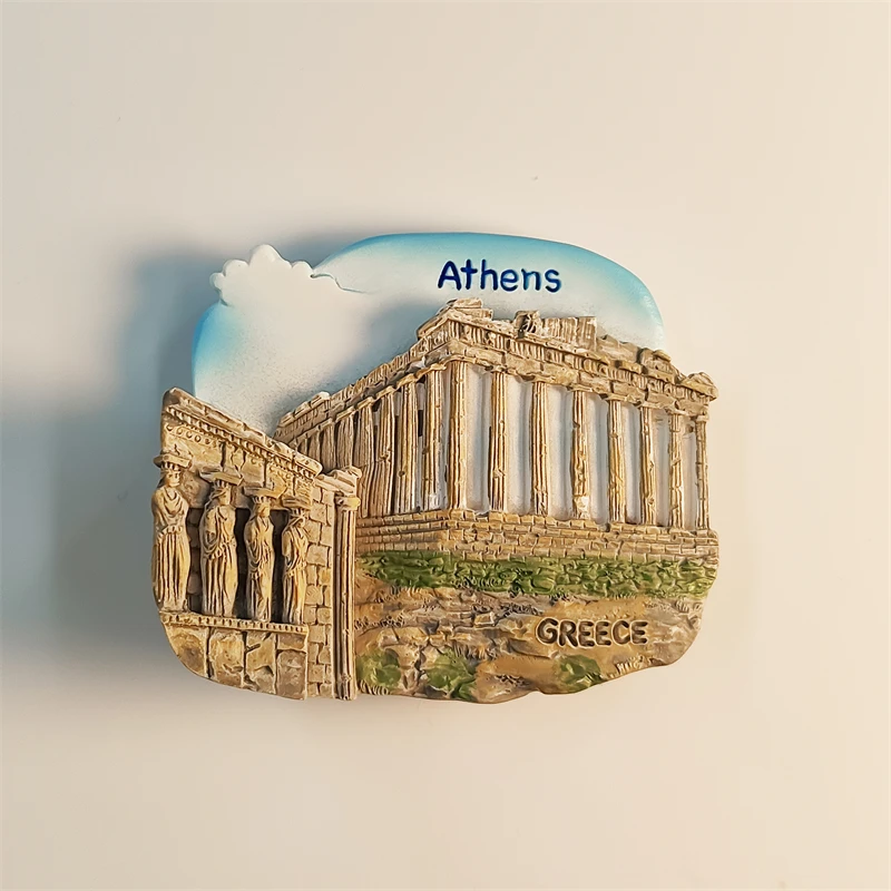 Greece，Temple of Athens，Color painting，3D Stereoscopic，Tourism souvenirs，Resin painting，Decoration home，Refrigerator magnets