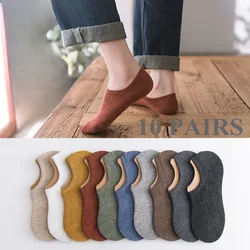 10 Pairs Unisex No-show Socks Women Men Low Cut Slipper Invisible Socks Summer Thin Cotton Short Socks