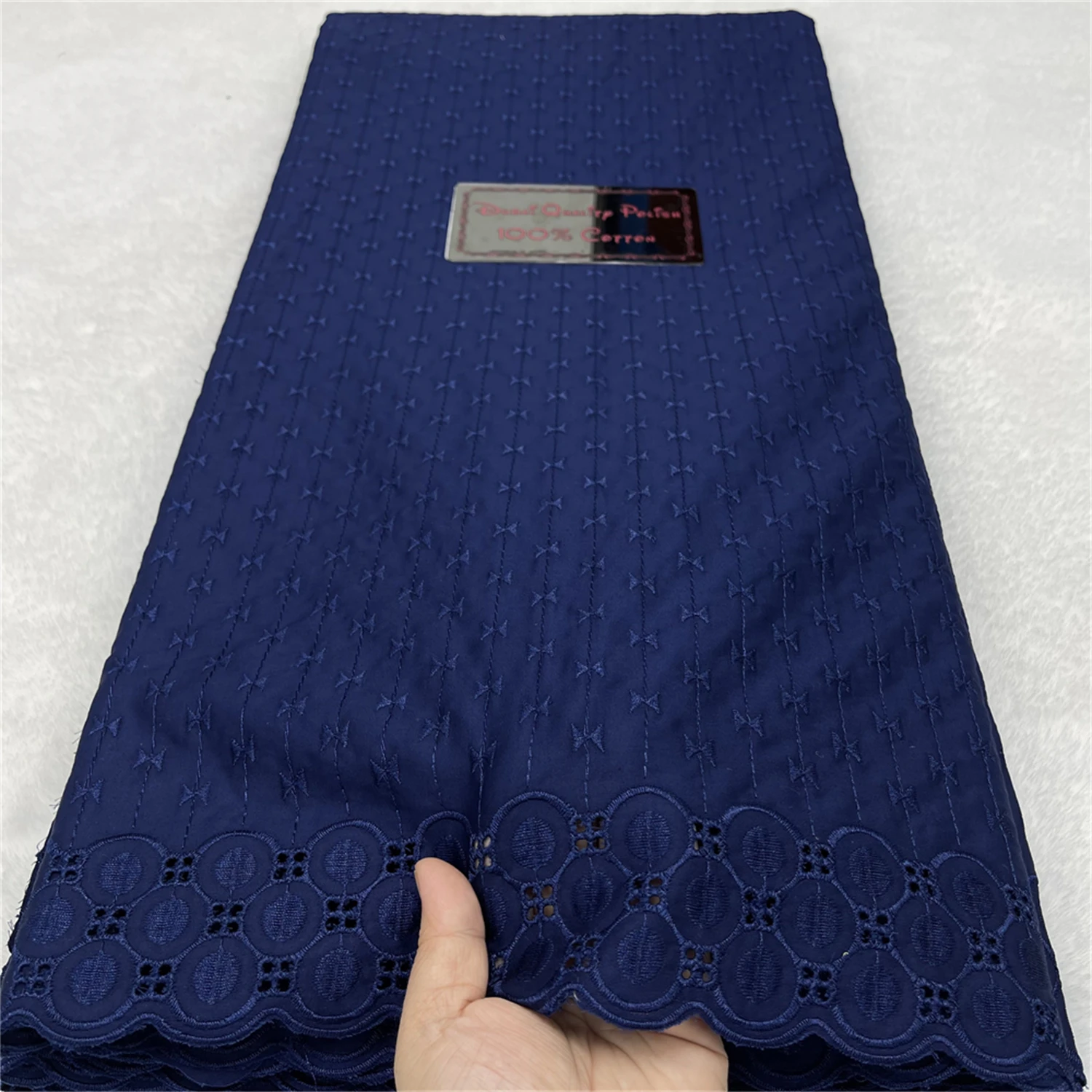 

Blue Nigerian Circle Cotton Lace Fabric With Stones 2025 High Quality African Swiss Voile Lace Fabric For Sewing Men Party Dress