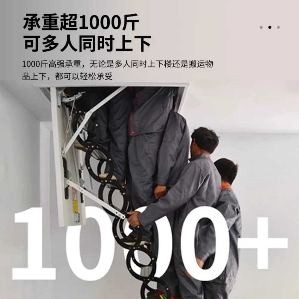 Factory Direct 2026 Attic telescopic stairs Invisible lift ladder Household folding duplex villa Indoor electric thickened shrin