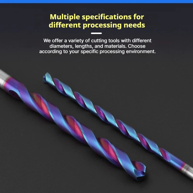 3-16mm Tungsten Steel CNC Carbide Drill 150/200mm Long for Stainless/Aluminum/Copper Metal, Extra Long Drilling Bit