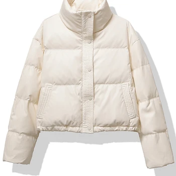 سترة نسائية من HELIAR برقبة وهمية سميكة مبطنة بالقطن وجيب وا...