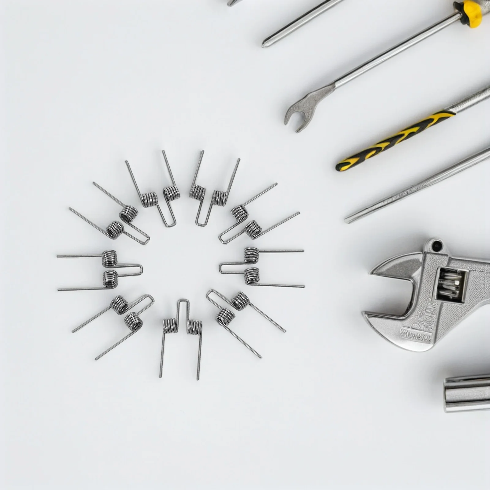

9Pcs Double Torsion Spring Stainless Steel Replacement Springs for Lamp Fan Base Metal Torsional Springs Parts Repair Kit