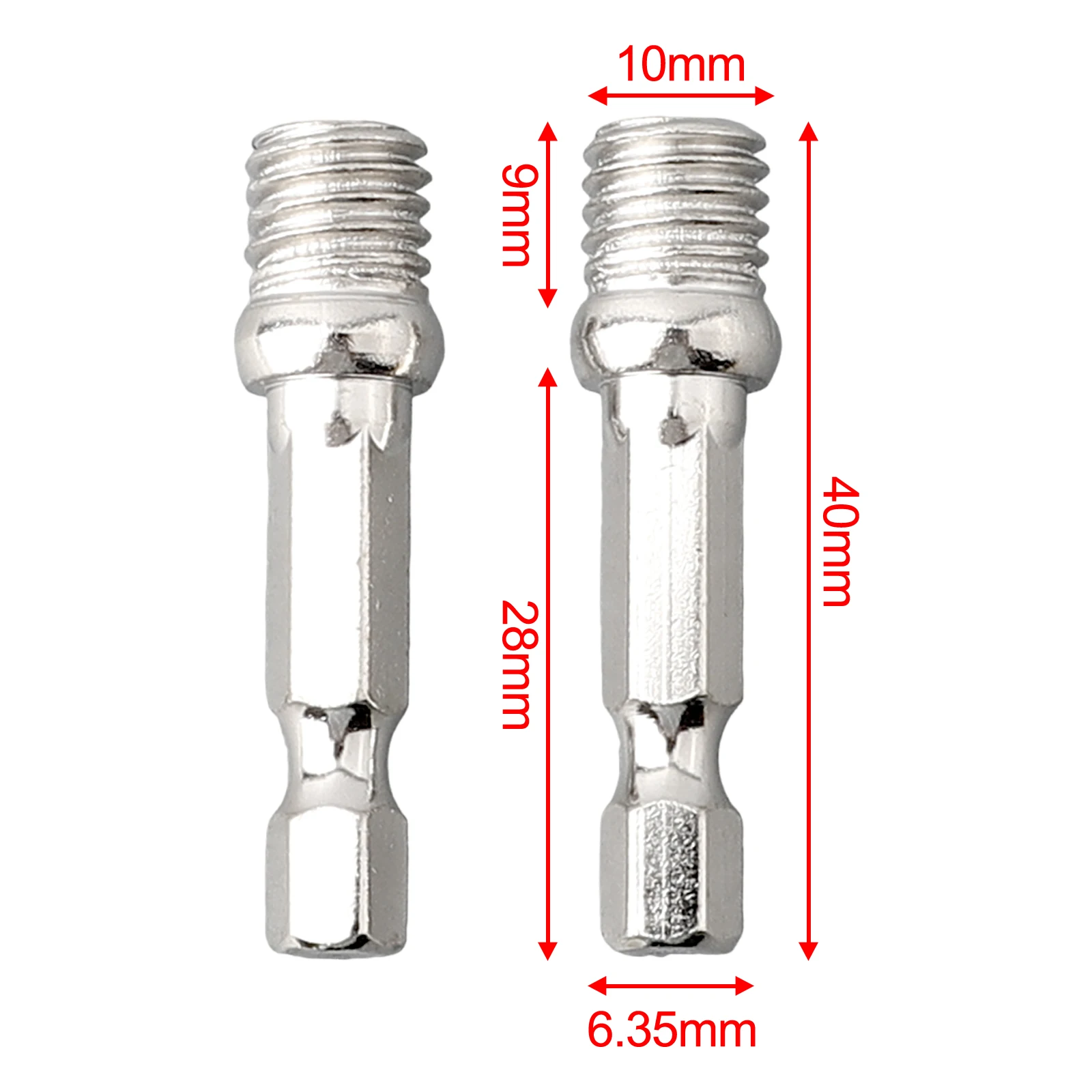 Drill Chuck Connecting Rod 1/4 2pcs Connecting Rod Adapter Hexagon M10 Metal Material Polishing Disc Connection