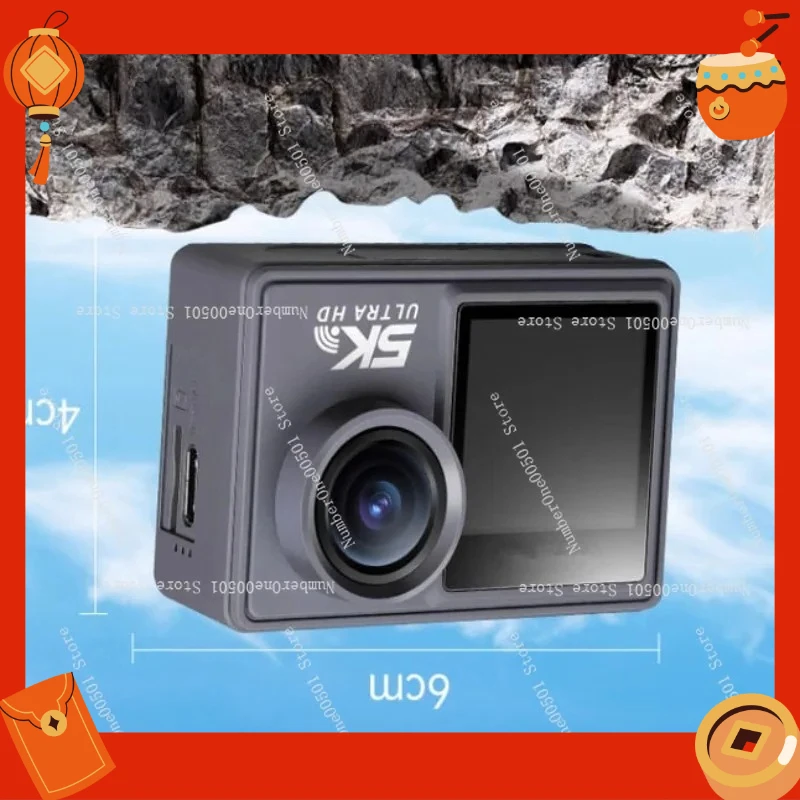 

Спортивная камера 5K, камера для дайвинга, для мотоциклов и велосипедов, для езды на велосипеде, с защитой от сотрясений, HD, двойной экран, записывающее устройство, карта памяти 64 ГБ