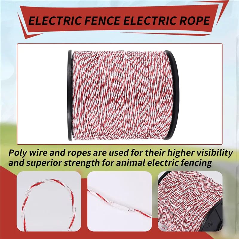 

Ultra Ultra-Low Resistance Wire 500M Electric Fence Electric Rope For Pig Horse Cattle Sheep Animal Fence