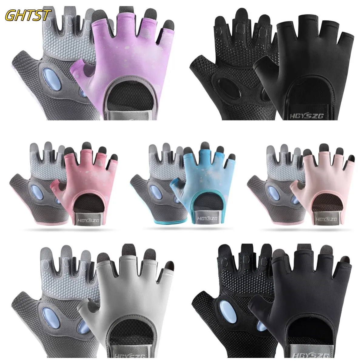 Gym Fingerless Gloves for Man Women Liquid Damping Breathable Cycling Weightlifting  musculacao Bodybuilding Fitness Gloves