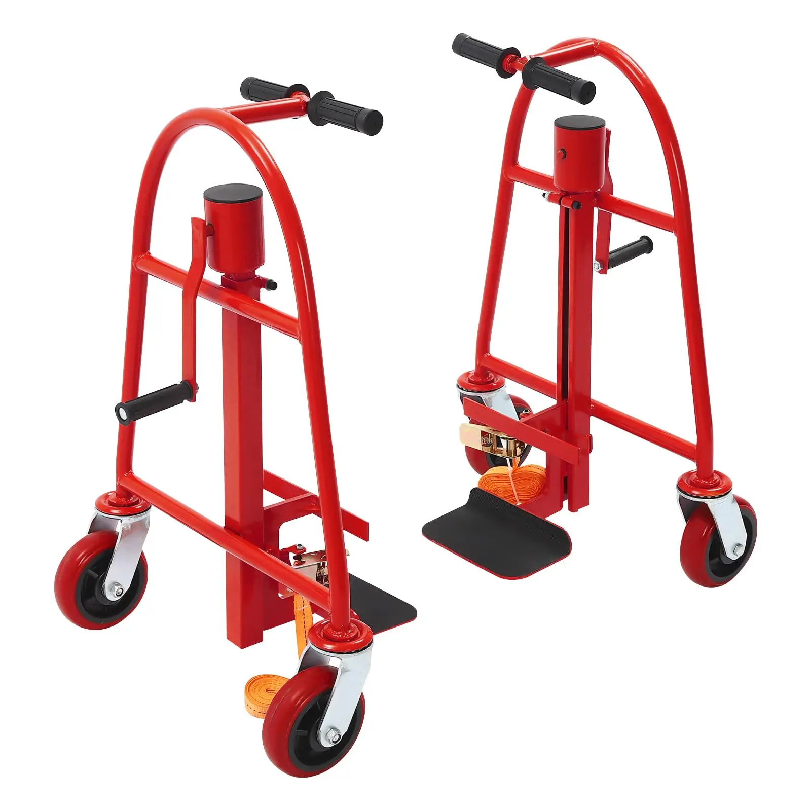 Movedor manual de móveis e caixa com capacidade de carga de 1320 libras (conjunto de 2), altura de elevação de 12", dolly móvel resistente para mover máquinas (re