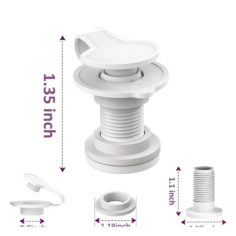 Paquete de ABNO-2 Reemplazo del tapón de drenaje del enfriador para refrigeradores, tapón de drenaje del enfriador de longitud del eje