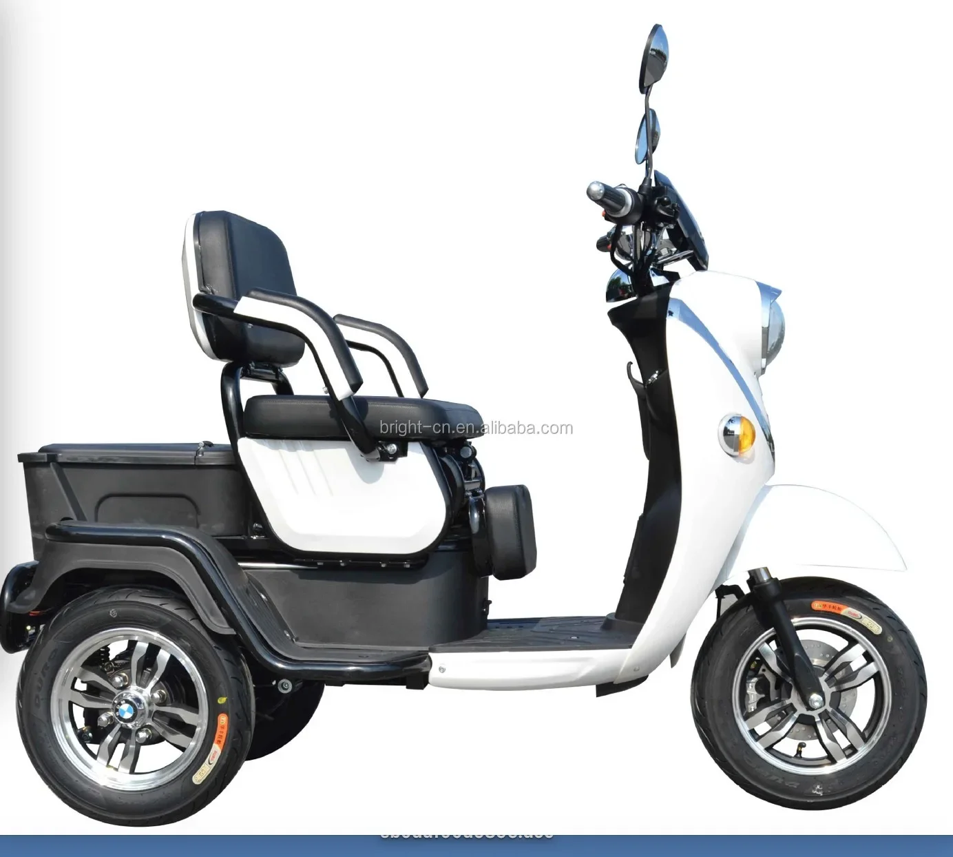 Family 48V 3-Wheel Electric Tricycle Open-Body Mobility Passenger Scooter Seat Cargo Use EEC Certified Motorized Driving