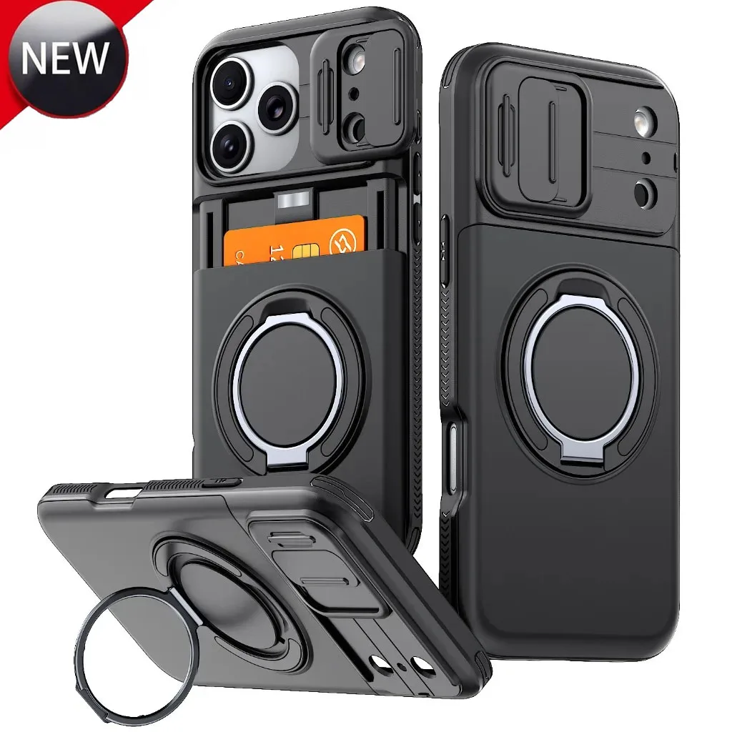 Case For iPhone 18 17 16 15 14 13 Pro Max, latest Multifunctional Wallet Phone Case For MagSafe Magnetic Kickstand Slide Cover.