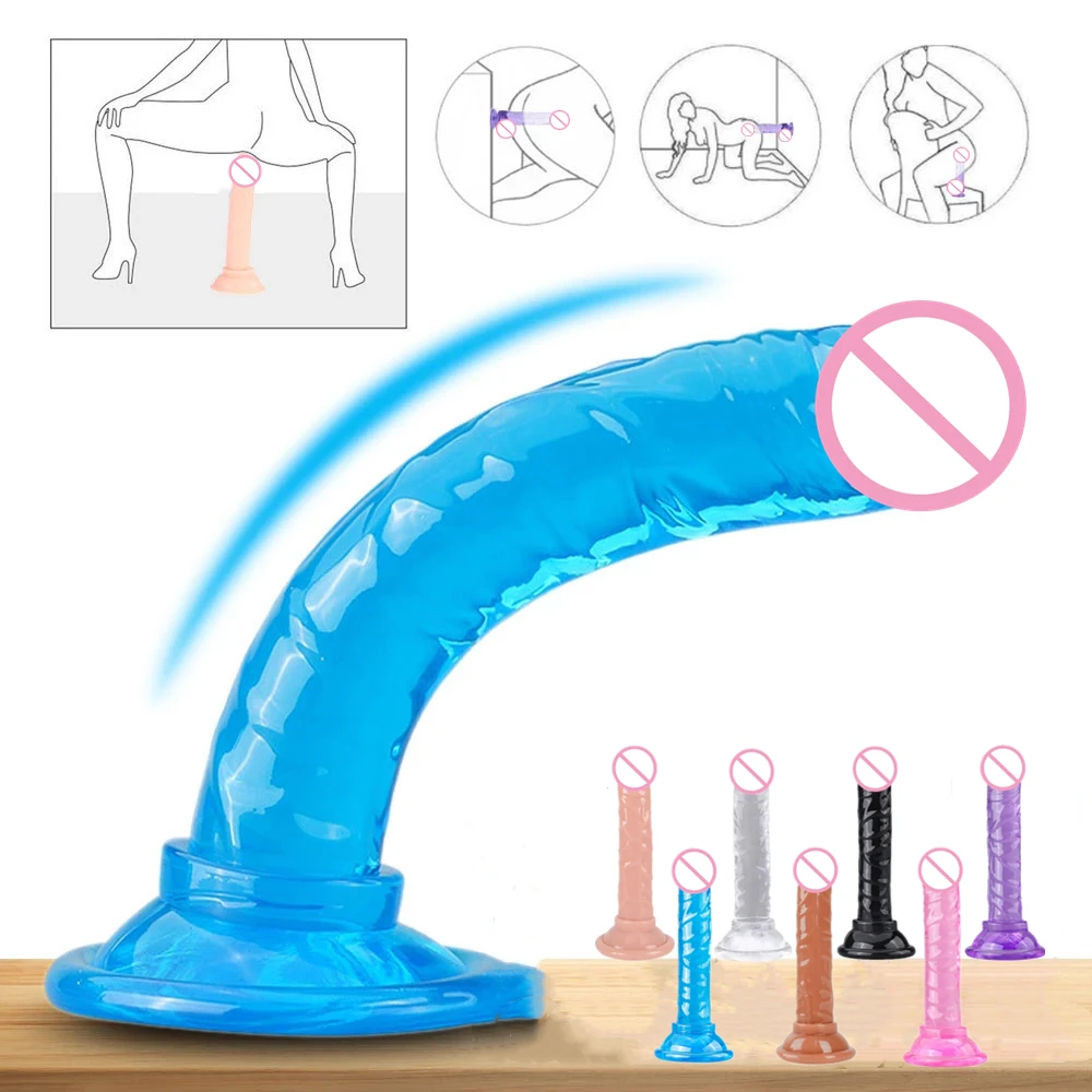 Realistic Dildo Anal Masturbator Sex Toys for Couples Crystal Jelly Dildo Suction Cup Penis Thrusting Dildo Phalos for Women Hot