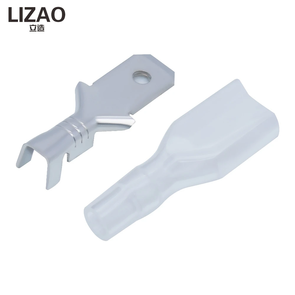 6.3/4.8/2.8 Spring Blade Sheath 30Sets Cold Press Wiring Terminal Male Female Connector Kit Brass Tin Plated Wire Crimp Terminal