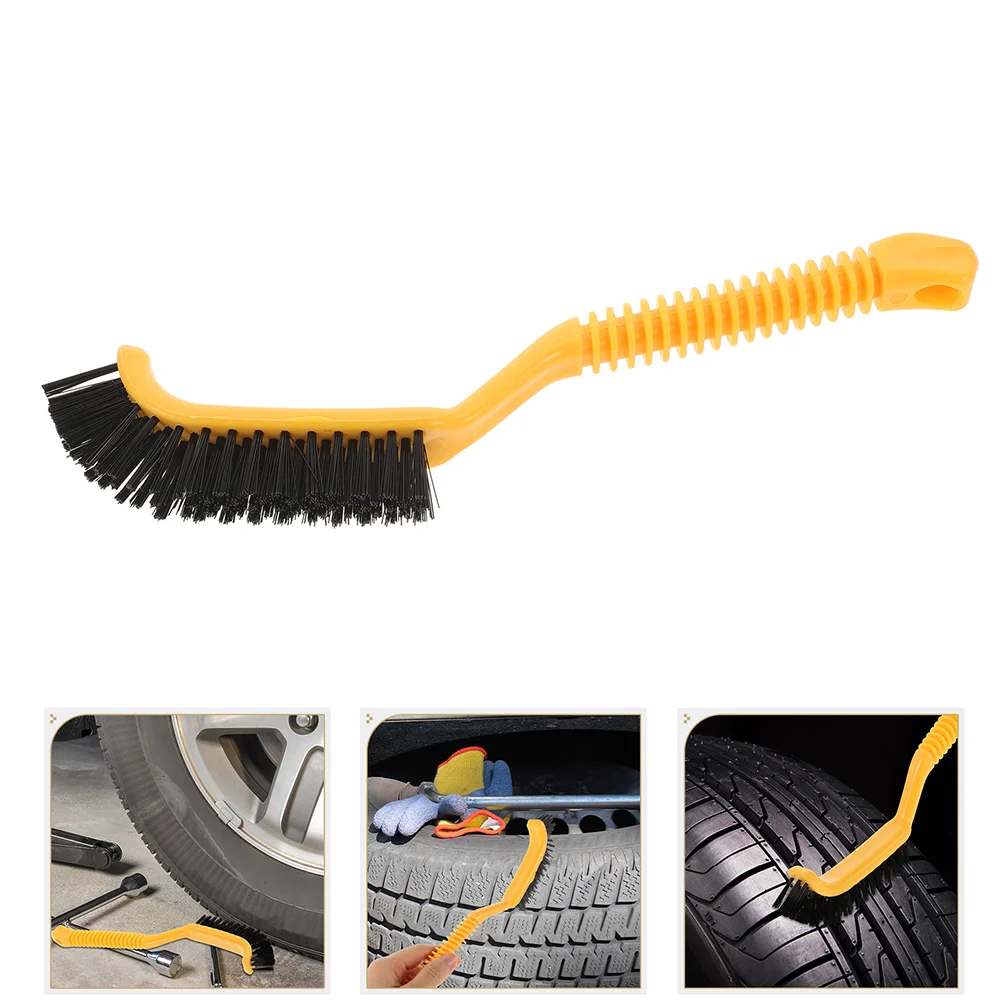 2 Pcs Car Hub Brush Cleaning Wheel Kit for Detailing Handle Crevice Tire Rim Cleaner Plastic