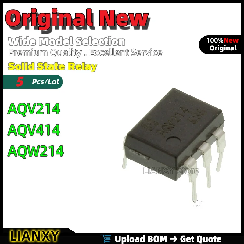 

5 шт. DIP-6 AQV214 AQV414 AQW214 твердотельное реле, новый оригинальный