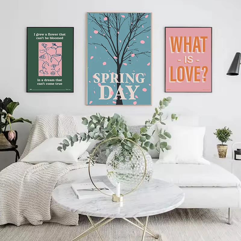 بساطتها الساخن Kpop ألبوم الموسيقى مستوحاة كلمات الحب الكرتون التوضيح المشارك حائط لوح رسم الفن صور ديكور المنزل #3