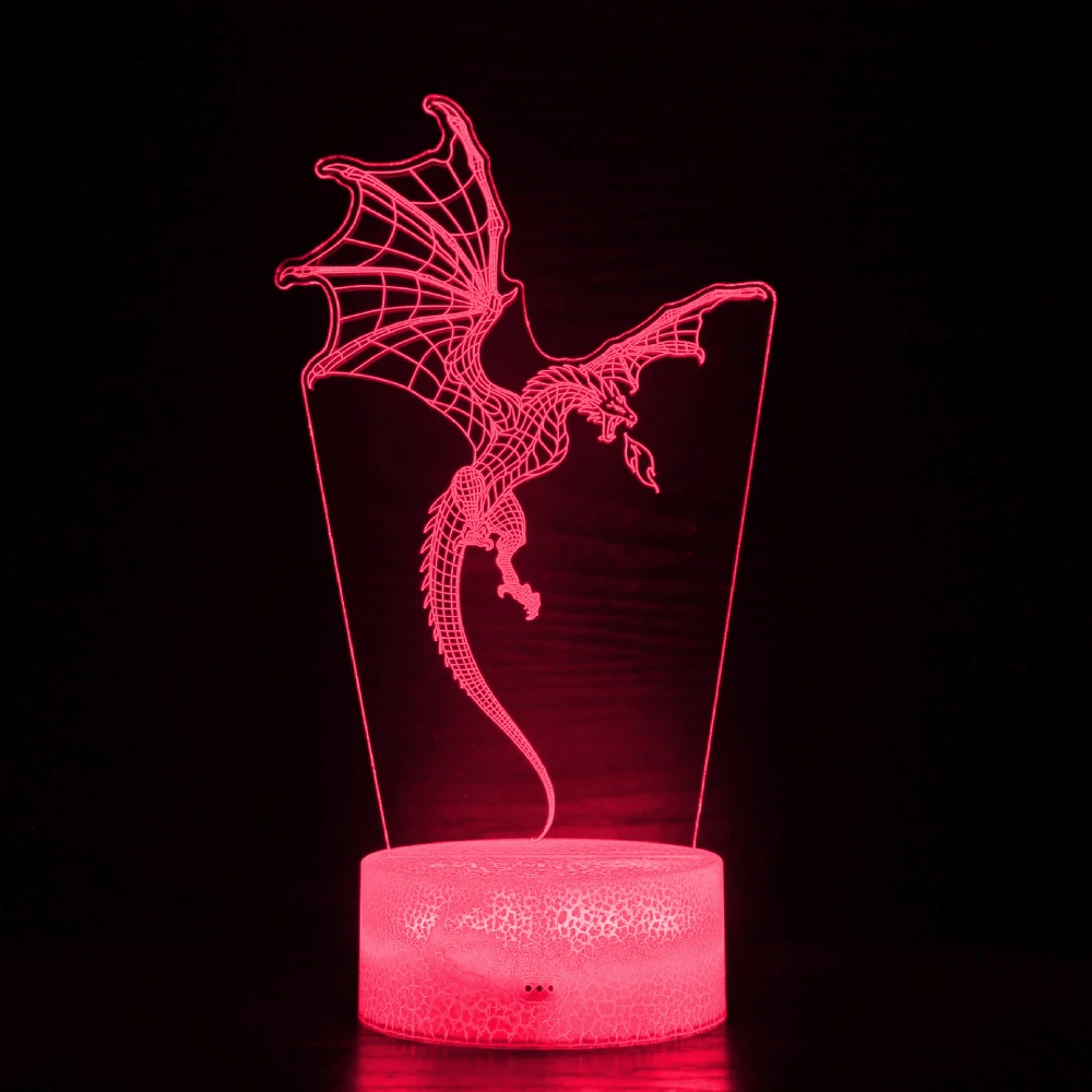 Dragon Lamp Dragon Toys Night Light 7 Colors Changing 3D Optical Illusion Bedside Lamp Birthday Christmas Gifts for Boys Girls