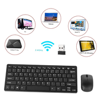2.4GHz Wireless Keyboard Mouse Combo Ultra Thin USB Receiver Adapter Protective Cover for Desktop Notebook Laptop Android TV Box