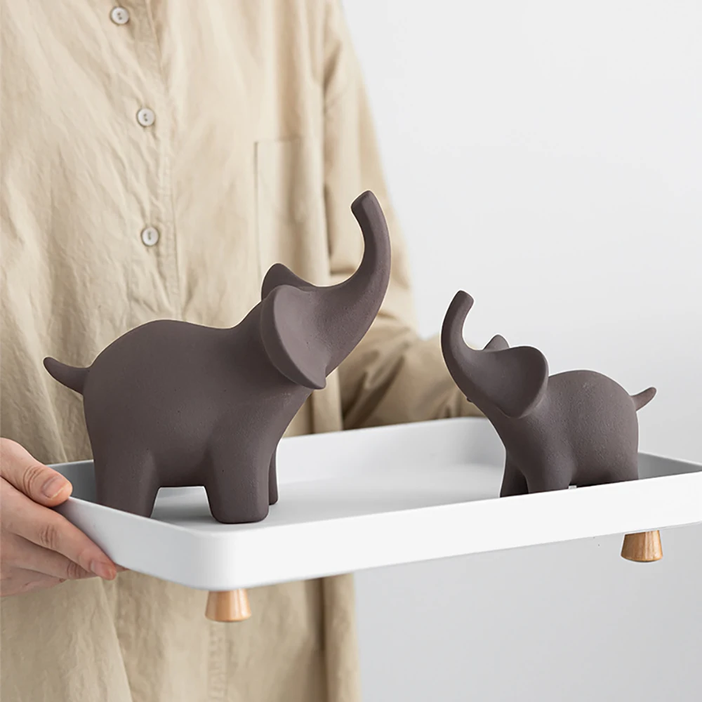 European Style Creative Elephant Desktop Ornaments Ceramic Crafts Simple Living Room Romantic Decorations Gifts