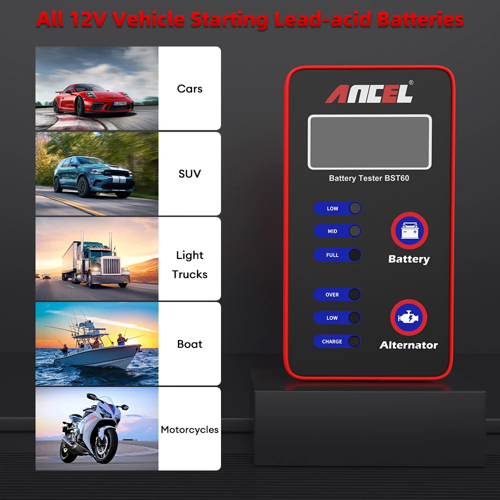 ANCEL BST60 Car Battery Tester 12V Battery System Detect Auto Battery Analyzer Car Battery Tool PK KW208