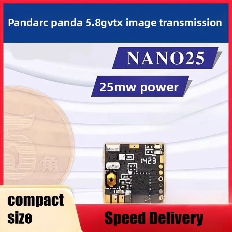 

PandaRC Nano25 Ultra Small Volume 5.8G VTX Image Transmission OSD Parameter Tuning Crossing Machine Racing 25mW FPV Drone Accs