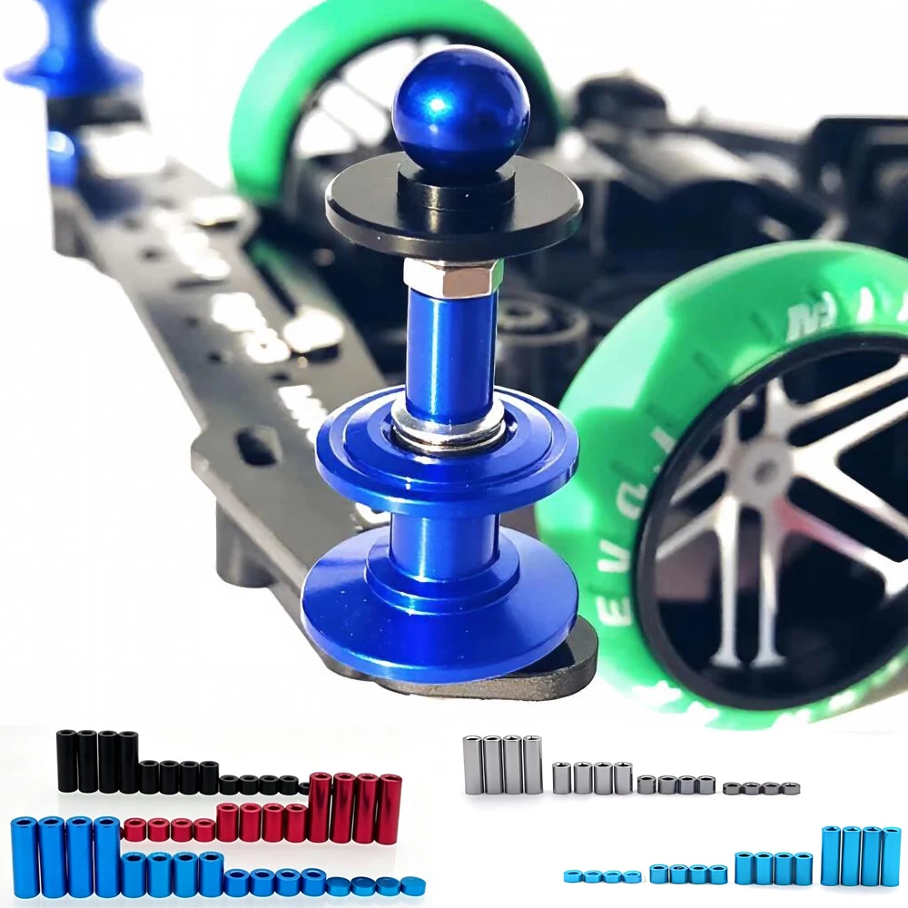 1.5/3/6/12mm Aluminum Spacer Set 16PCS, Anodized Bushing Sleeve Tube for Tamiya Mini 4WD Chassis Upgrade Parts