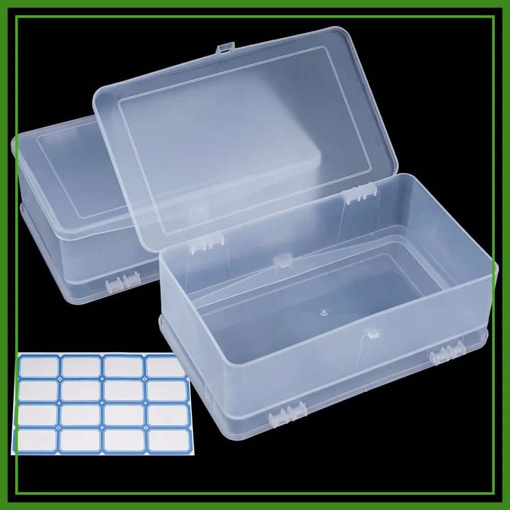 

Double-Layer Nail Implement Storage Box, 2 Pack Plastic Manicure Tool Case for Nail Pedicure Supplies, Clear