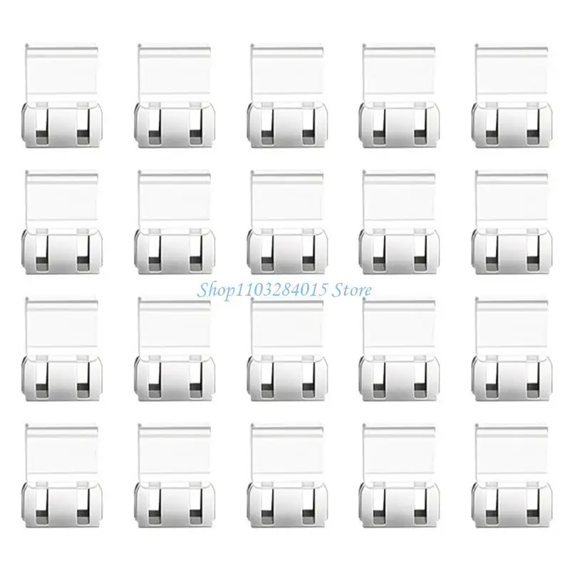 

R6FF 20Pcs Multifunctional Push on Paper Clips Plastic Document Clips for Office