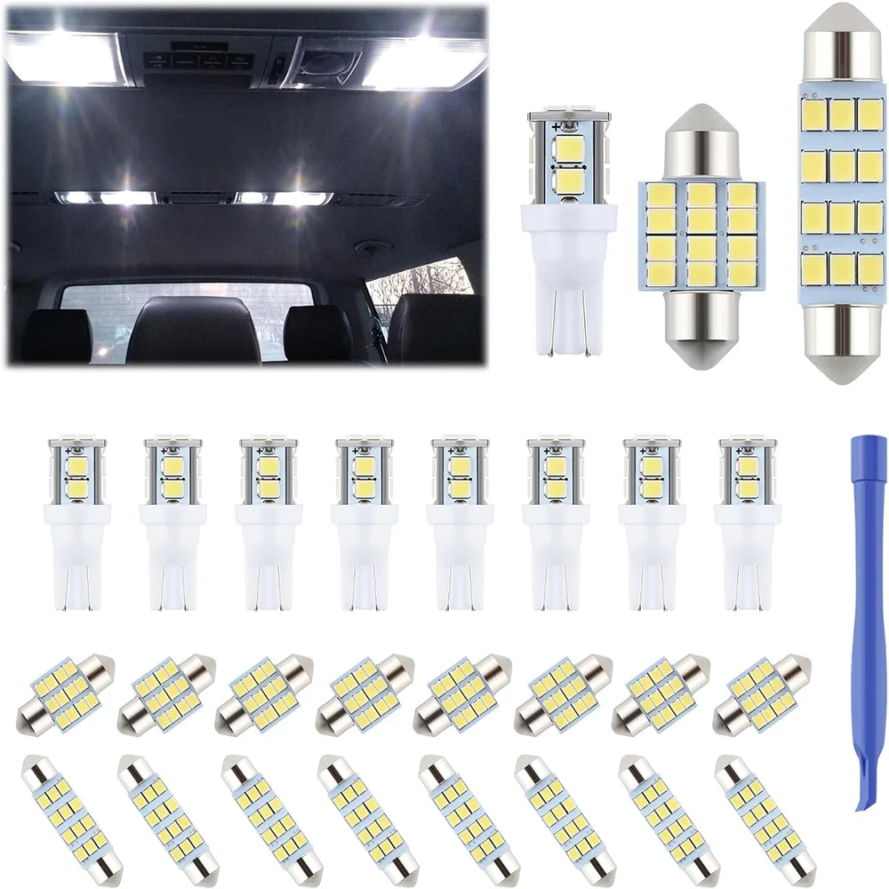 

24pcs T10 Universal Car LED Light 1156 Width Lamp Upgrade Kit for Auto Interior Dome License Plate Trunk Lights Reading Light