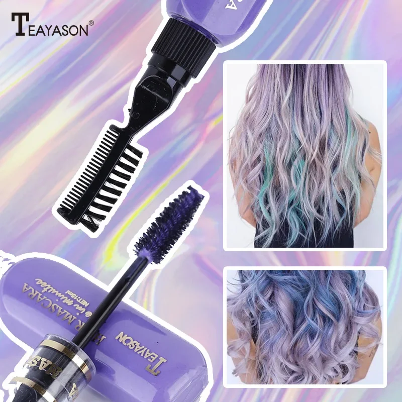 One-off Hairs Color Disposable Hair Coloured Mascara Beauty Tool Washable Non-toxic DIY Hair Wax Dye Color Pick Dye