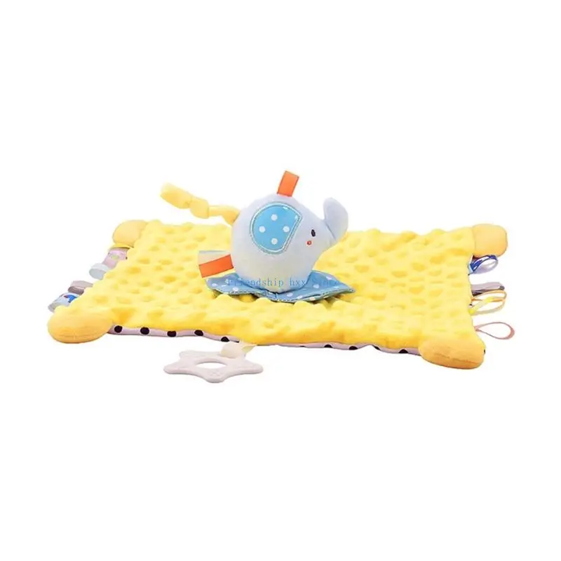 F1CB لينة تنفس الرضع بطانية أمان النسيج الآمن لعبة مهدئة المزاج القلق استرضاء منشفة لحديثي الولادة طفل