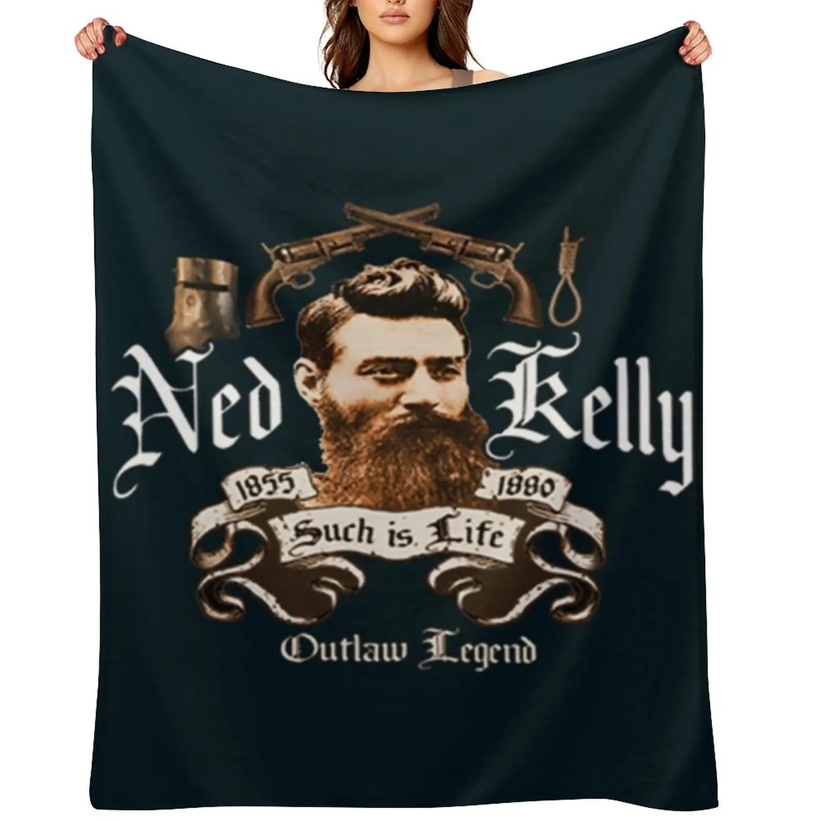 

Ned kelly Throw Blanket Flannel heavy to sleep Hairy Heavy Blankets
