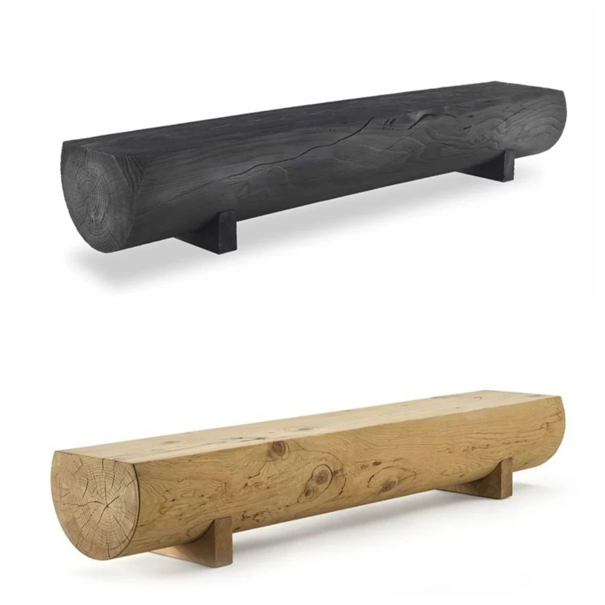 For Creative Round Wood Bench, Solid Log Stool for Homestay, Entryway & Rest Area