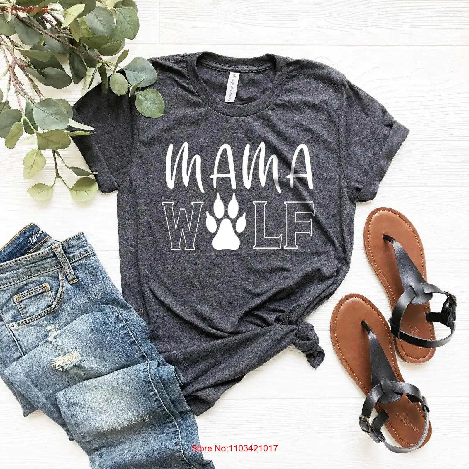 Mama Wolf T-Shirt, lustiges Wolwes Mom Life Legend Animal Lover Vintage-T-Shirt, leicht gewaschen, leicht bequem, Unisex, vielseitige Streetwear