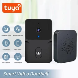 Tuya WiFi Wireless Doorbell Smart Visual  Doorbell With Camera Intercom Home Door Bell With Ding Dong Security Chime For Home