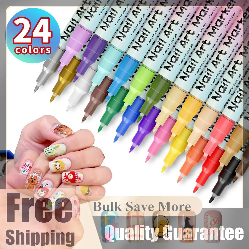 

12/24 Color Nail Art Pens 0.5MM Nail Polish Pens Drawing Painting Point Liner Acrylic Painted Pen Kit Waterproof Quick-drying