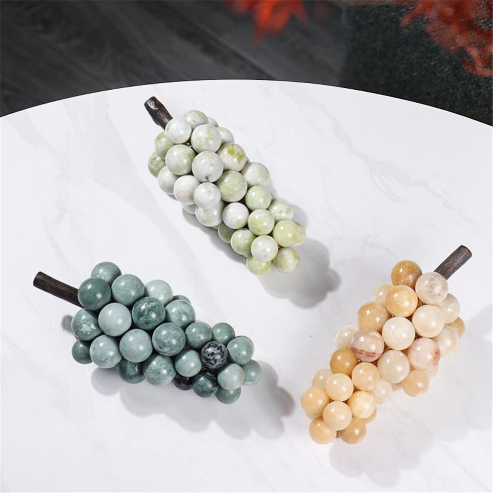 High Quality Marble Grape Decorative Ornaments Study Agate Decorative Ornaments Living Room Desktop Soft Decoration Crafts