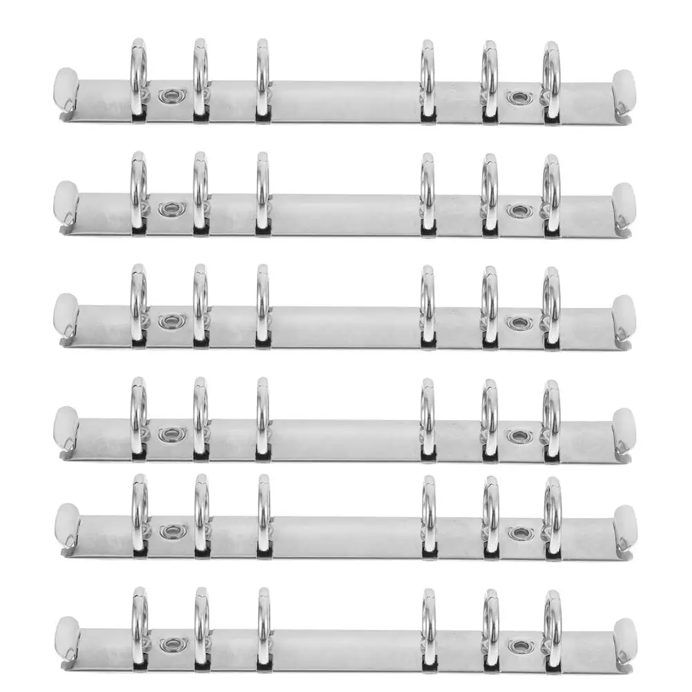 6 Pcs Loose Leaf Binder Inner Core Metal Rings A6 6 Hole Notebook Office Accessories DIY Photo Album Decorative Clips